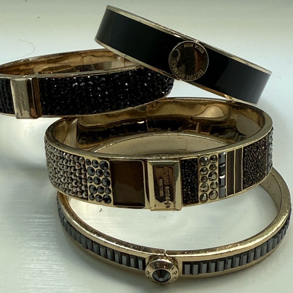 Henri Bendel Black and Gold Bracelet Set